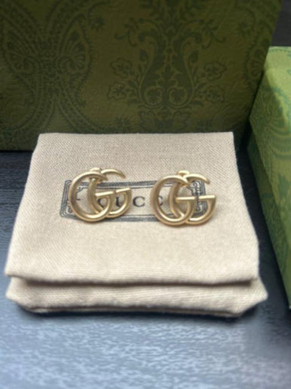 Gucci Gold-Tone Earrings - With Box